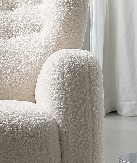 Кресло мягкое белого цвета ROSE, 89х81х87