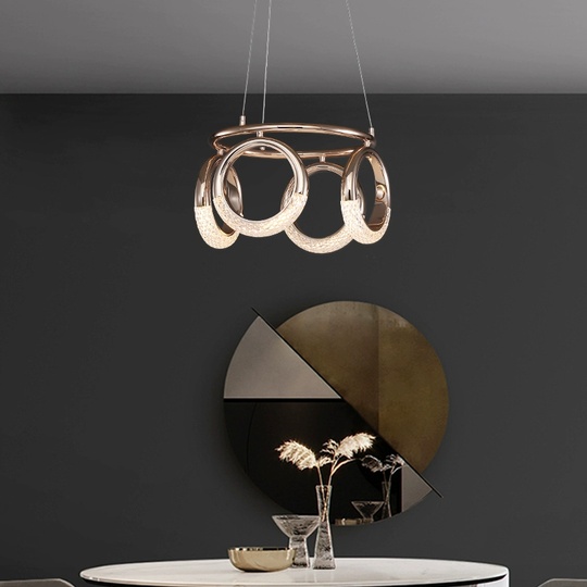 Светильник подвесной золотой Elmara, металл, трос 100 см, 40*26 см, LED