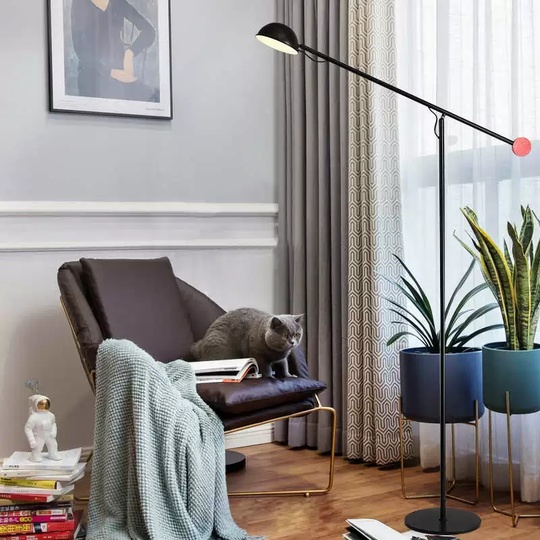 Торшер черный, красный Alexa 132*135, LED, металл