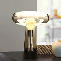 Настольная лампа OLIVER 30*36, дымчатый, мрамор, стекло.