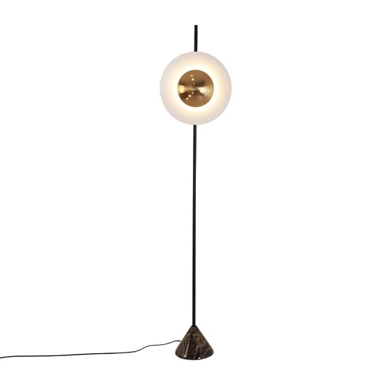 Торшер, белый, золото, Bordon Modern 40*170, LED, металл, ПММА