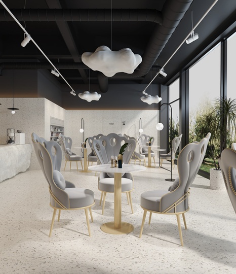 Стул серый перья павлина Sources