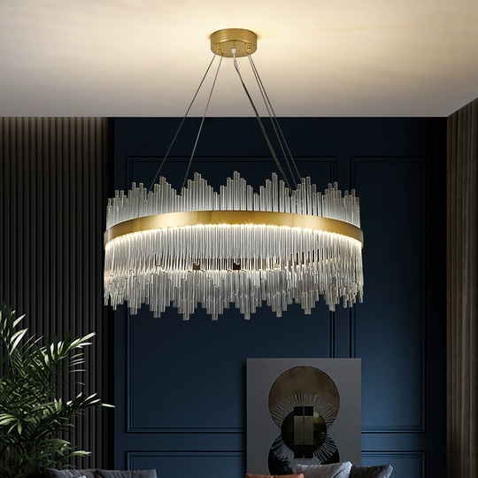 Люстра подвесная, медная, стекло, DICLE 100*26, металл, LED.