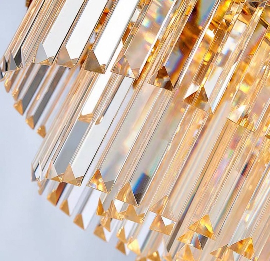 Люстра подвесная, золото, хрусталь, SHARYL 80*38, металл, E14.