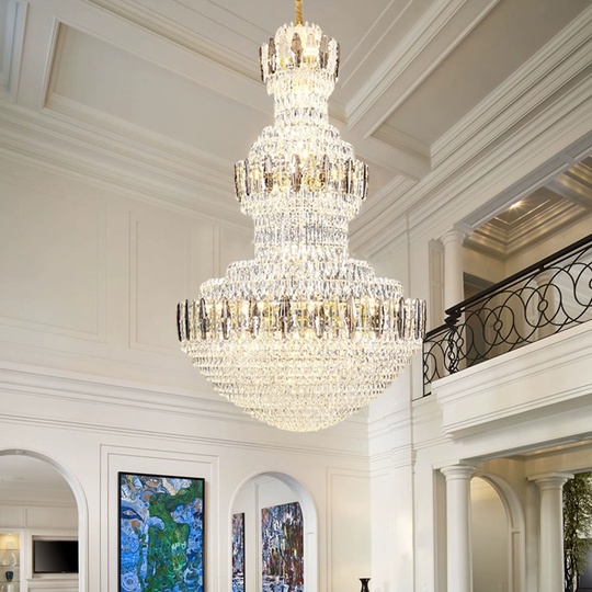 Люстра подвесная, золото, кристалл, PATTION 100*160 металл, E14.