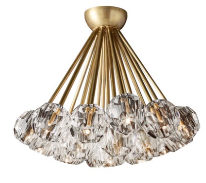 Дизайнерский светильник медь Aerlith, 35*50 см, led, E14, медь, хрусталь