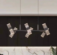 Люстра подвесная, черный, ПММА, AEGENWULF 66*23, металл, LED