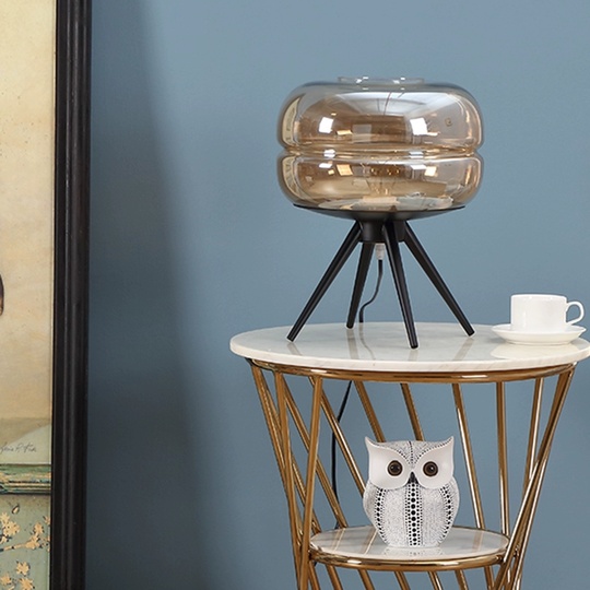 Настольная лампа DIERS 29*35, ясень, металл,  стекло, Е27.