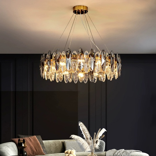 Люстра подвесная BENAY 60*25 дымчатый, стекло, металл, Е14.