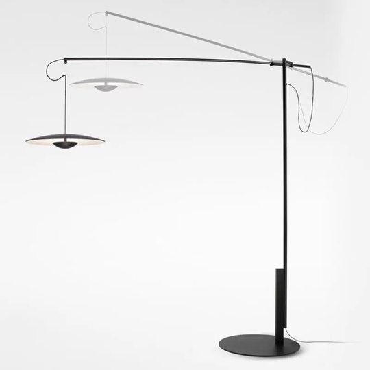 Торшер, черный, бежевый Shado 172*180, LED, металл, ПММА