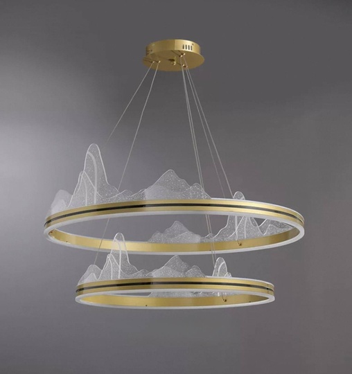 Люстра подвесная, медь, ПММА, ABBAS GOLD 40*60, металл, LED