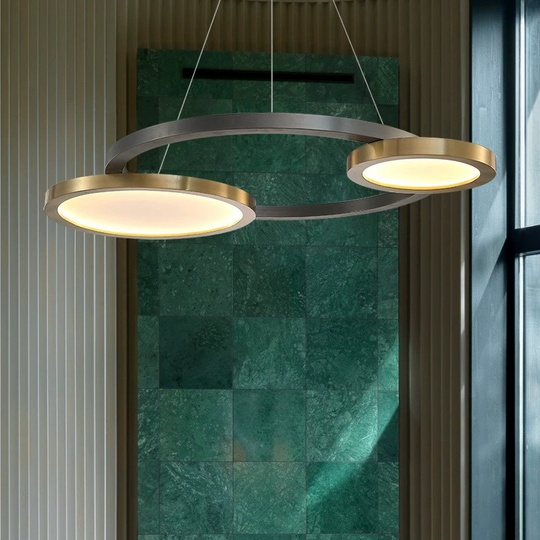 Люстра подвесная, черный, ПММА, BAHA 96*70, металл, LED