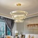 Люстра подвесная CALISKAN 90*150 золотой, хрусталь, металл, LED.