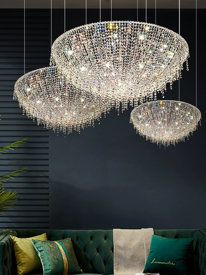 Люстра подвесная, хром, кристалл, ROSIE 120*50 металл, G9.