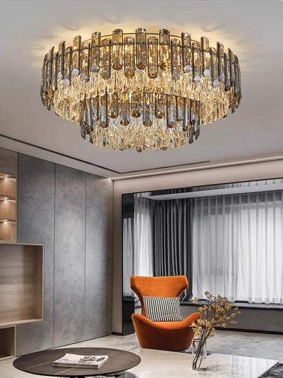 Потолочный светильник, медь, хрусталь, CHARITY 80*36 металл, Е14.