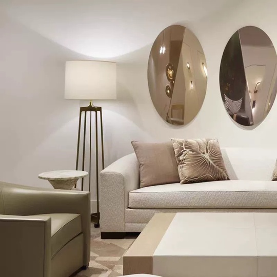 Торшер, бронза, белый, Zenare 165*50, светодиодный, Е27, металл, ткань