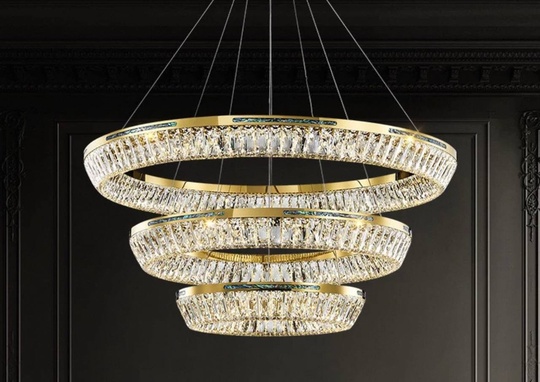 Люстра подвесная CANAN 80*180 золотой, хрусталь, металл, LED.