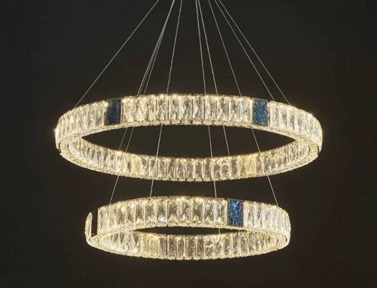 Люстра подвесная CAGDAS 150*150 бронза, кристалл, металл, LED.