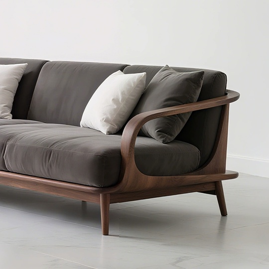 Диван черный орех, 240*85*80 см, итальянский стиль, ткань, не раскладной