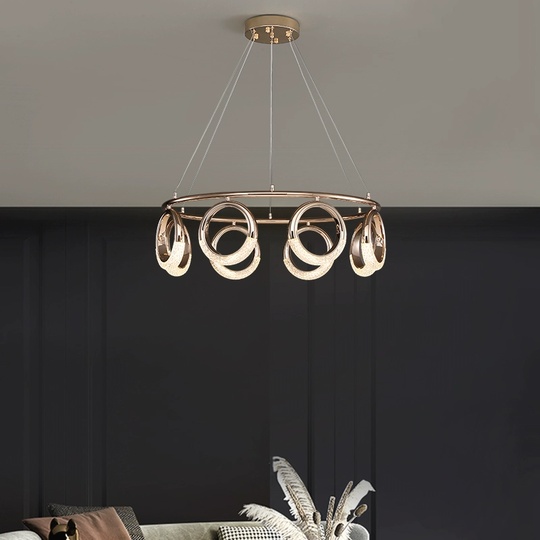 Светильник подвесной золотой Elmara, металл, трос 100 см, 100*26 см, LED