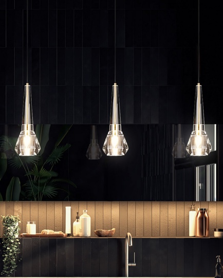 Подвесной светильник прозрачный. 13*36 см. FONTENAY - Дизайнерский, E14, 40 Вт