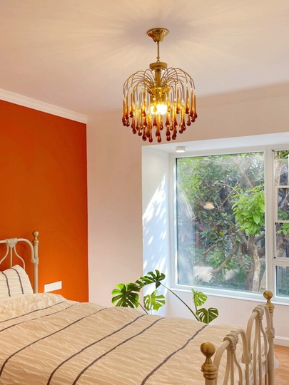 Люстра подвесная, бронза, стекло, NORTON 80*55 металл, E14.