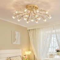 Люстра золотая Elyndar, металл, кристалл,  100*30 см, G9