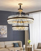 Люстра подвесная BIHTER 60*38 золото, кристалл, металл, LED.