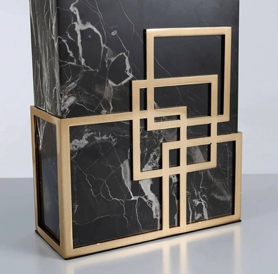 Настольная лампа MENGE 38*55, черный, камень, металл