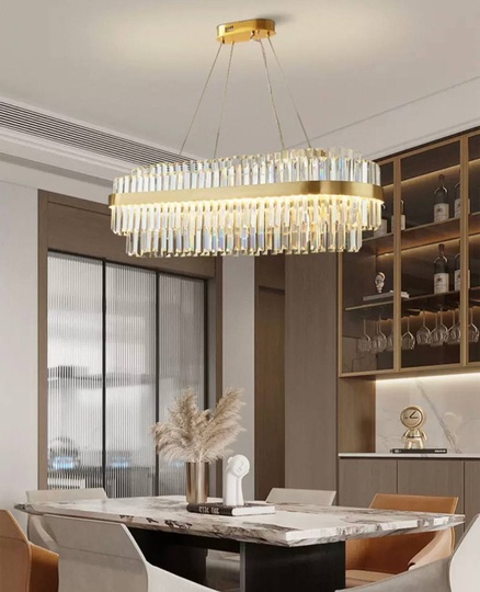 Люстра подвесная, бронза, хрусталь, BRONZE 100*36, металл, LED.