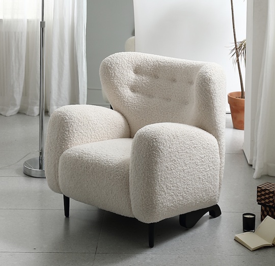 Кресло мягкое белого цвета ROSE, 89х81х87