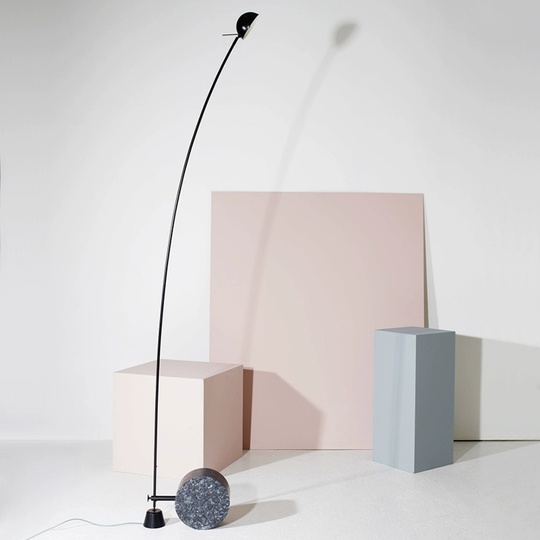 Торшер, черный, серый, Vegas 37*158, LED, металл, мрамор