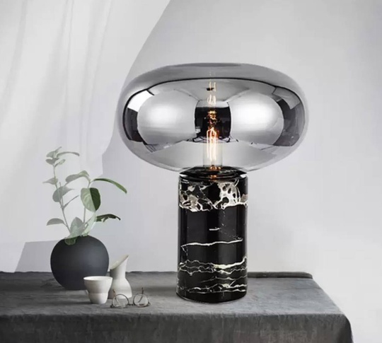 Настольная лампа ODA 23*25, дымчатый, камень