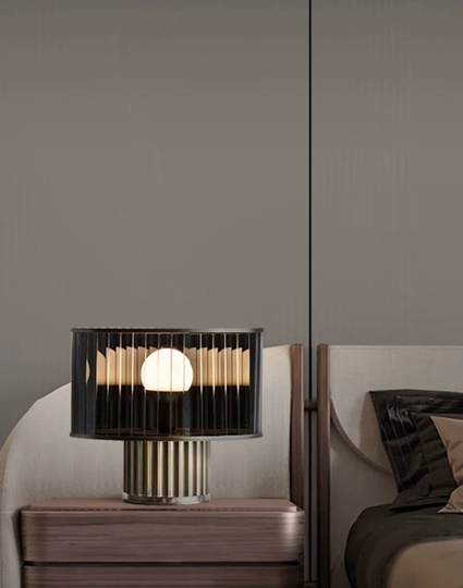 Настольная лампа LESLEY 30*31, дымчатое золото, смола, стекло