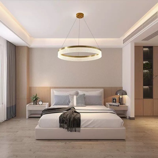 Люстра подвесная, медь, ПММА, ABDON 100*8, металл, LED