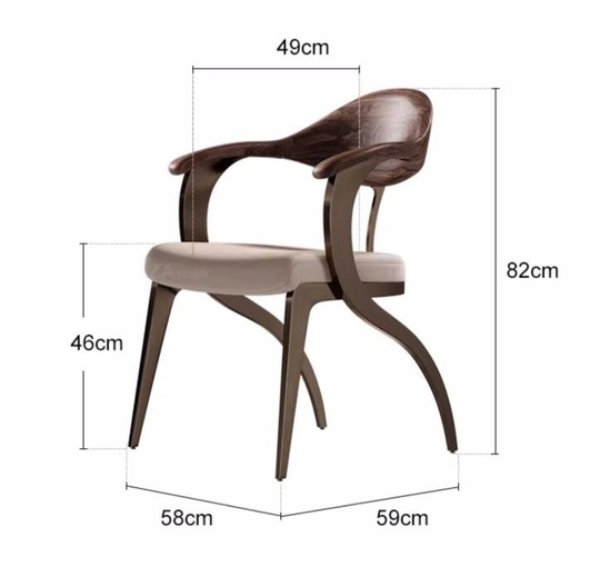 Обеденный стул люкс, кожа, 58*82*59 см, молочный