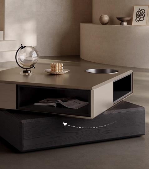 Дизайнерский журнальный стол Magic Cube, вращающийся, в современном стиле, 80х80х37 см.