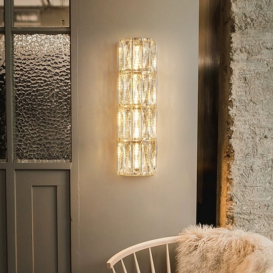 Настенный светильник, БРА AYDIN 15*48, золото, металл, стекло, Е14.