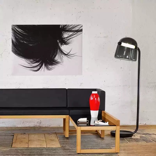 Торшер черный Glow, 33*33*160 см, LED, кнопка, металл, 15 Вт