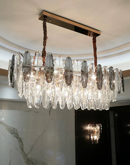 Люстра подвесная BEREN 80*37 дымчатый, стекло, металл, Е14.