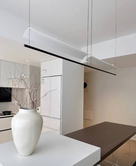 Люстра черная, белая Avelor, металл, 118*13 см, светодиодная, LED