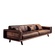 Прямой диван  Smith темный орех, кожа, 240*80*65 см