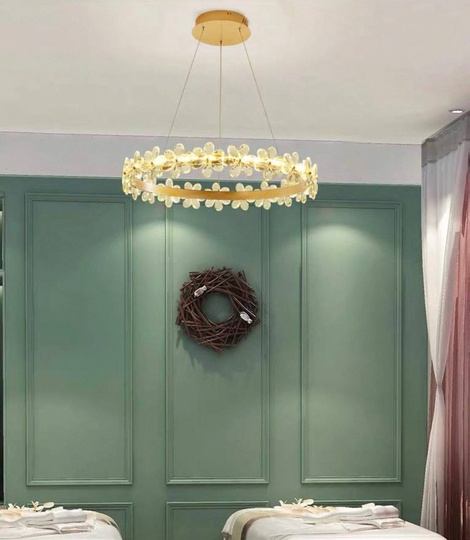 Люстра подвесная, золото, хрусталь, AXTON 60*120, металл, LED