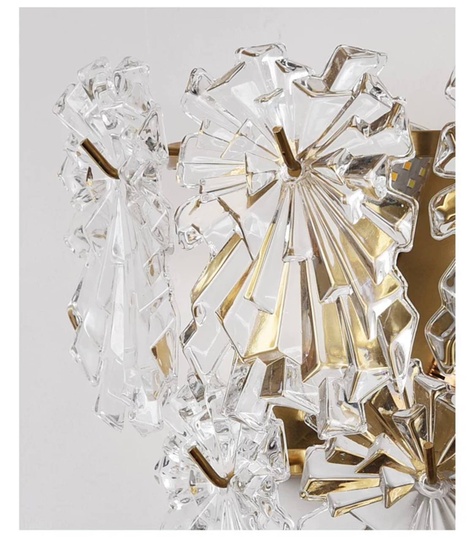 Настенный светильник, БРА ZACHARY 27*29, медный, прозрачный, стекло, металл, Е14.