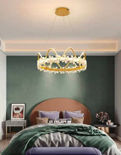 Люстра подвесная, золото, хрусталь, NOAH 40*20, металл, LED