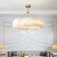 Светильник подвесной медный Altreva, медь, мрамор, 100*25 см, LED
