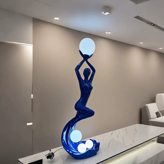 Торшер синий Elevique, 75*42*200 см, LED, E27*4, смола, стекловолокно, 24 Вт