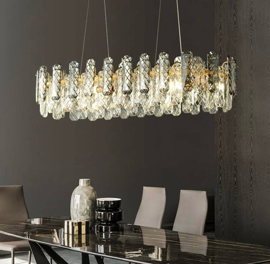 Люстра подвесная AKCA 100*22 дымчатый, стекло, металл, Е14.