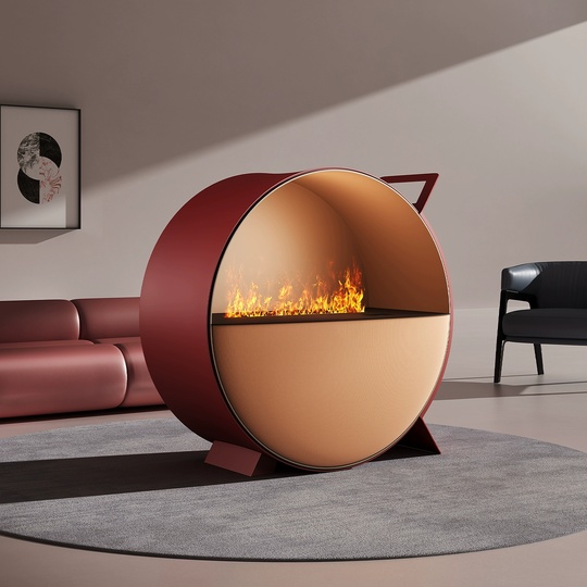 Камин напольный, жидкостный, черный, 80*80 см