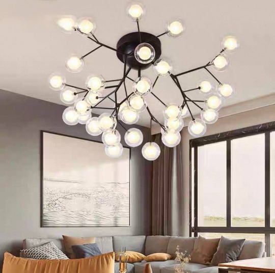 Люстра черная Elivor, металл, стекло, 90*59 см, G4